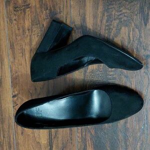 JUS FAB Women's Black Daphne Block Heel  Pumps - 11